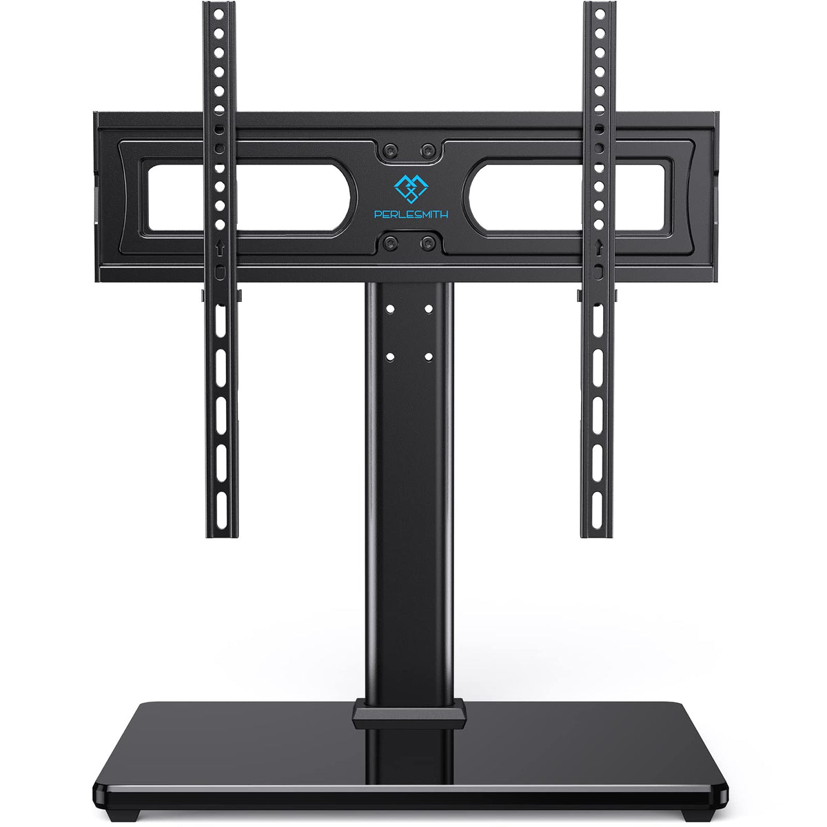 PERLESMITH Universal Swivel TV Stand for 24-60 inch TVs up to 99 lbs, 12 Height Adjustable Table Top TV Stand, TV Base Stand with Tempered Glass Base, Max VESA 400x400mm, PSTVS33