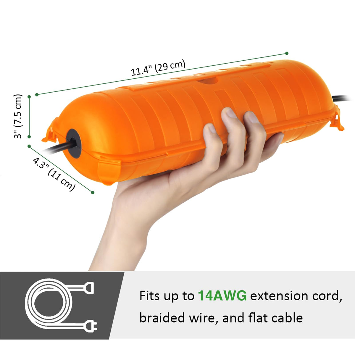 [3 Pack] Flemoon Outdoor Extension Cord Safety Cover with Waterproof Seal