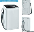 COSTWAY 8.8LBS Portable Washing Machine, Full-Automatic w/Drain Pump, White
