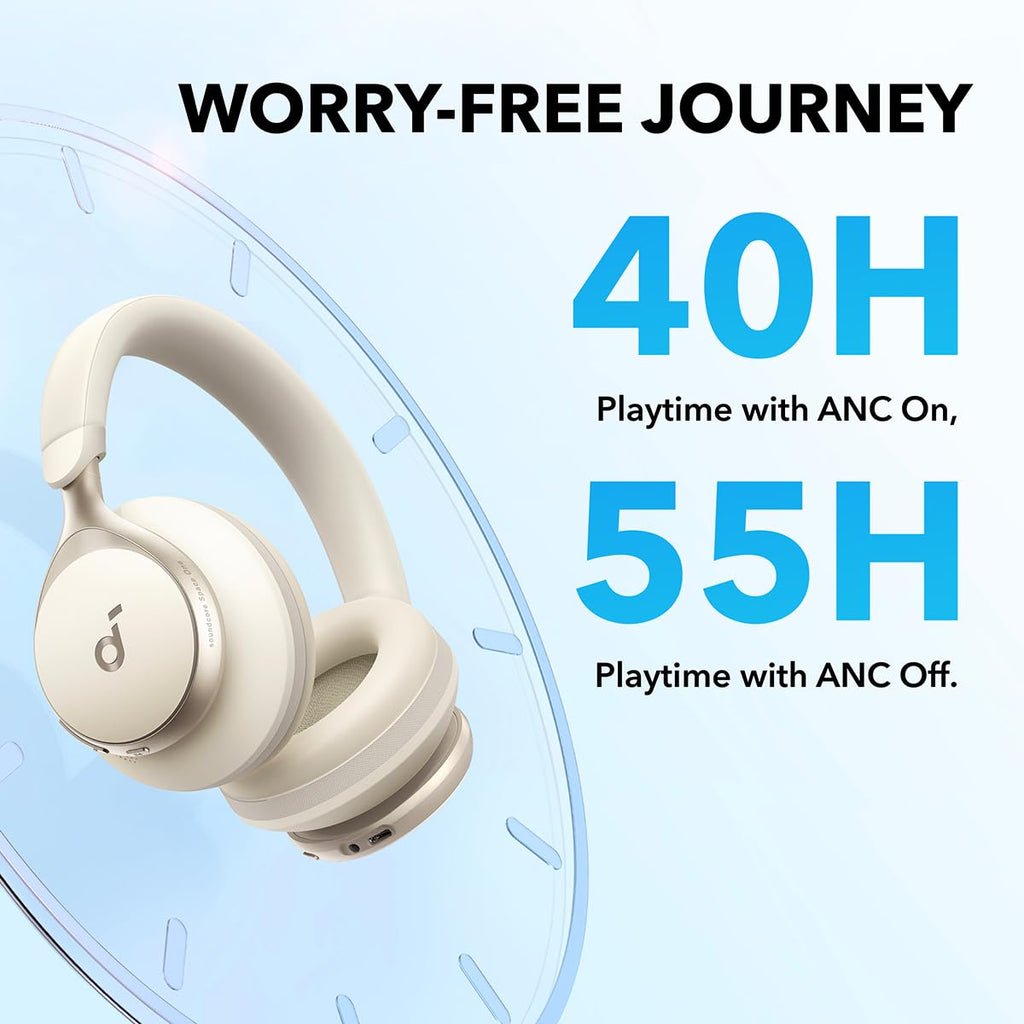 Soundcore Anker Space 2 Bluetooth 6.1 Over-Ear Headphones, Travel-Ready