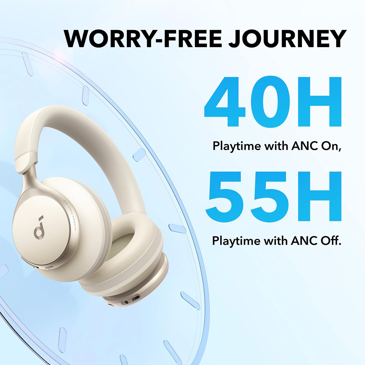Soundcore Anker Space 2 Bluetooth 6.1 Over-Ear Headphones, Travel-Ready