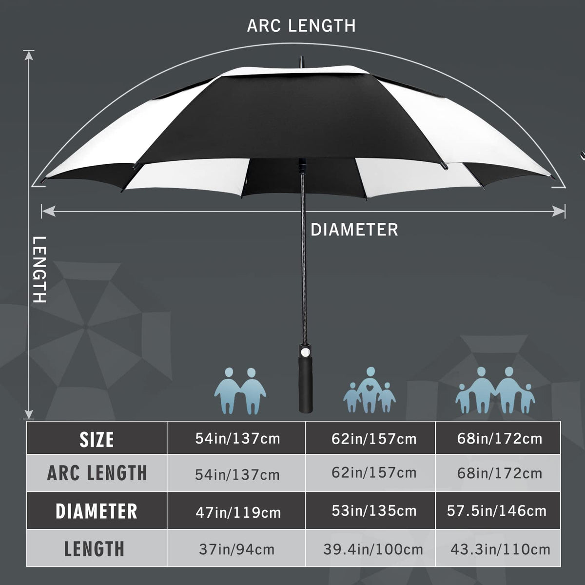 ZOMAKE Golf Umbrella Windproof and Rainproof Large