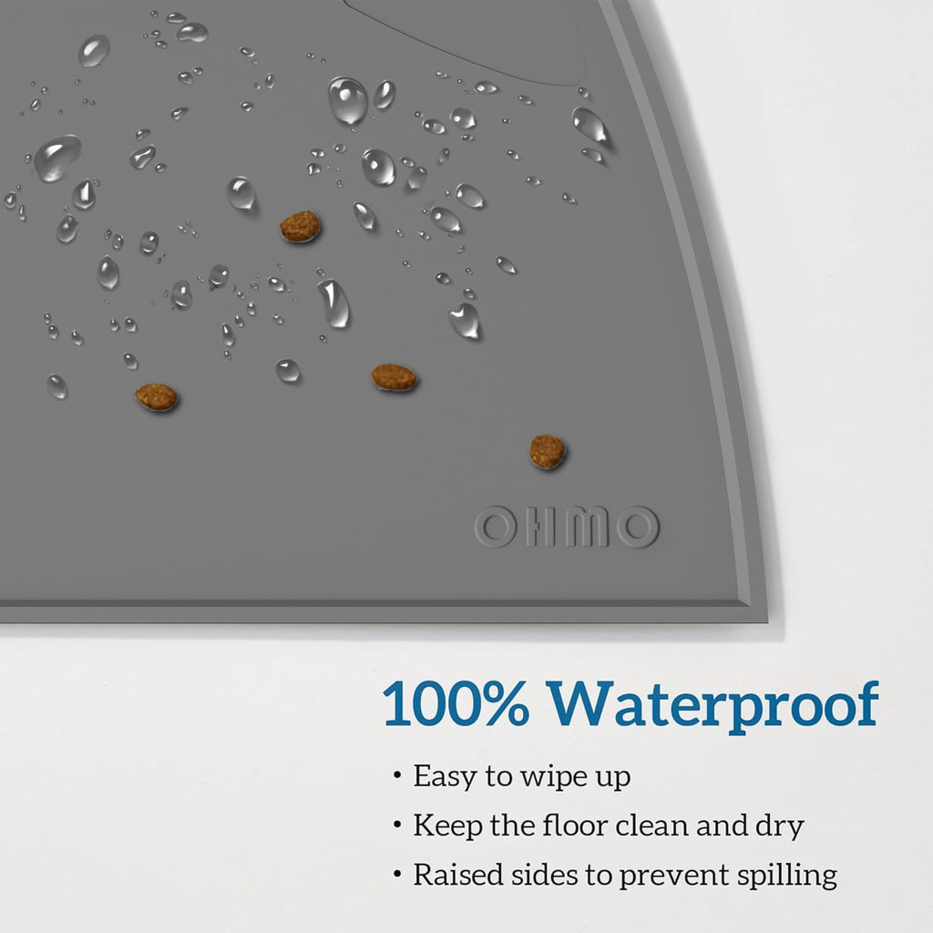 OHMO Silicone Cat Food Mat for Food&Water Bowls, 46x25cm, Honey