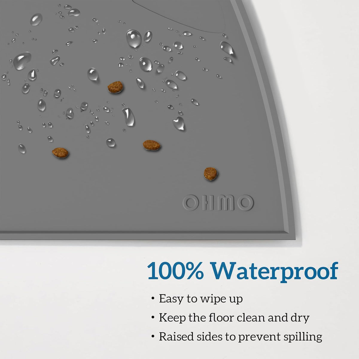 OHMO Silicone Cat Food Mat for Food&Water Bowls, 46x25cm, Honey
