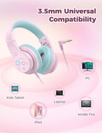 iClever HS19 Kids Headphones with Cord, Toddler Headphones for Boys Girls