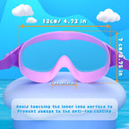 COOLOO Kids Swimming Goggles for Age 3-15, 2 Pack Anti Fog Kids Goggles
