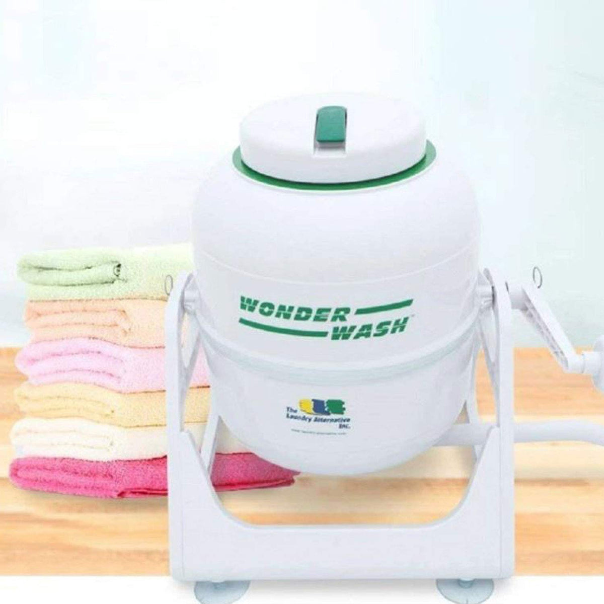 WonderWash Portable Washing Machine for Apartment & Tiny Spaces - Manual Hand Clothes Washer with Retro Design - Clean Laundry Anywhere with Our Countertop, Non-Electric, Small Washer - Blue