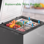 LifePlus Chest Freezer - 3.5 Cubic Feet Compact Deep Freezer Small Freezer 7 Adjustable Temperature with Removable Basket, Energy Saving Super Quiet for Garage, Office, Kitchen, or Apartment, Gray