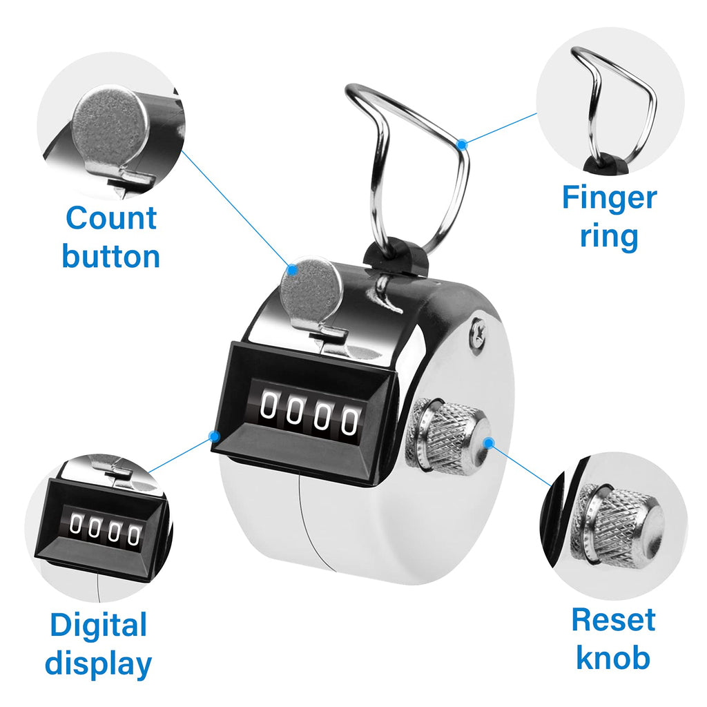 tally counter, 4-digit clicker counter, Metal hand tally counters clicker for counting, golf scoring