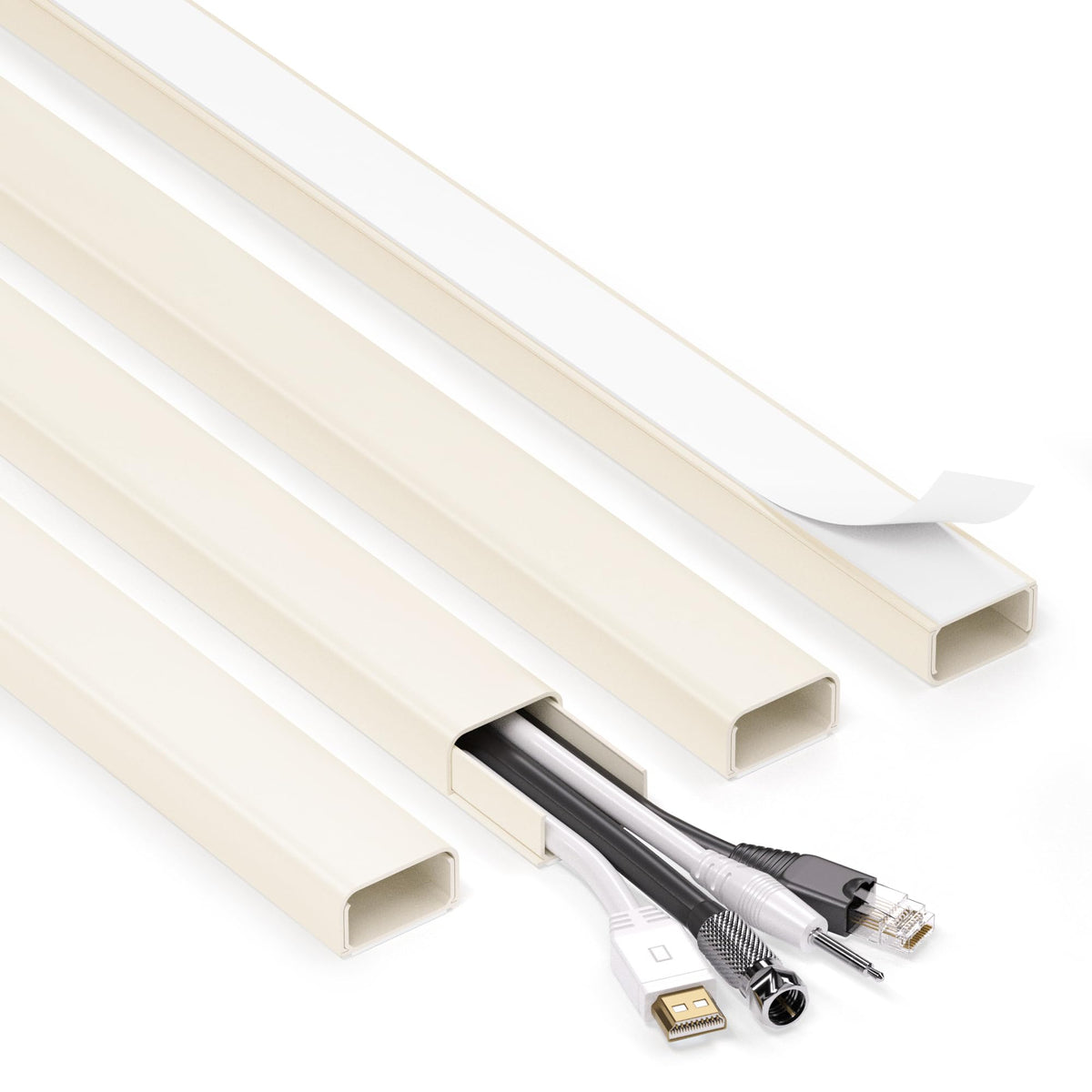 ZhiYo 43" Cord Covers for Wires on Wall, Beige Cord Hider, 0.7" W x 0.4" H