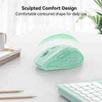 TECKNET Wireless Mouse for Laptop, 4800 DPI Optical Computer Mice with 6 Adjustable Levels, 30 Months Long Battery Life 2.4G Cordless USB Silent Mouse for Notebook, PC, Office Home Work -Grey