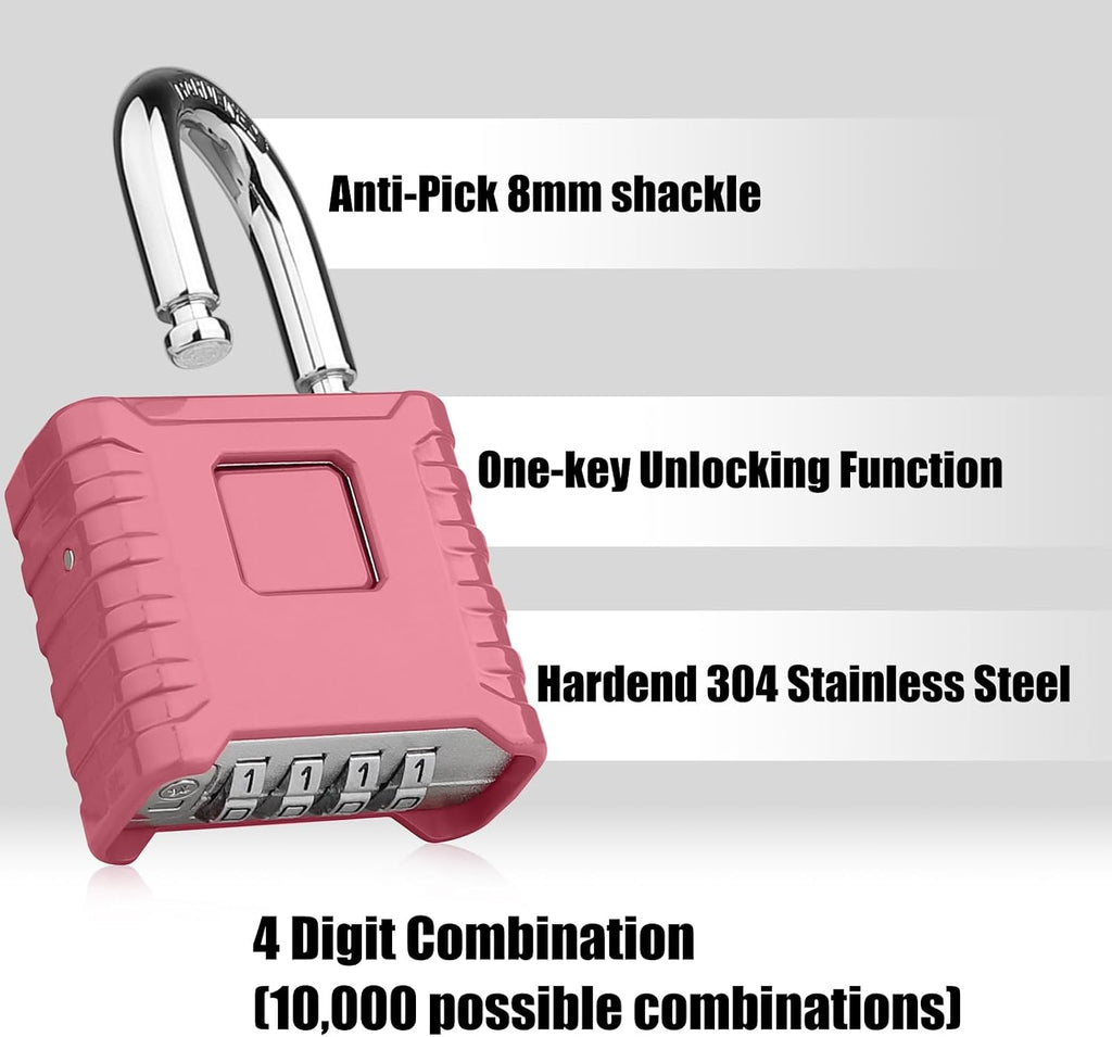 Diyife Large Heavy Duty Combination Padlocks Outdoor, 52mm Weatherproof