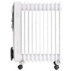 Russell Hobbs 2000W/2KW Oil Filled Radiator, 9 Fin Portable Electric Heater - White, Adjustable Thermostat with 3 Heat Settings, Safety Cut-off, 20 m sq Room Size, RHOFR5002, 2 Year Guarantee