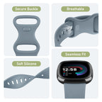 AK Straps for Fitbit Sense 2/Fitbit Sense/Fitbit Versa 4/Fitbit Versa 3 Straps for Women Men,Silicone Sport Classic Soft Replacement Straps Compatible with Fitbit Versa 3/Versa 4/Sense/Sense 2