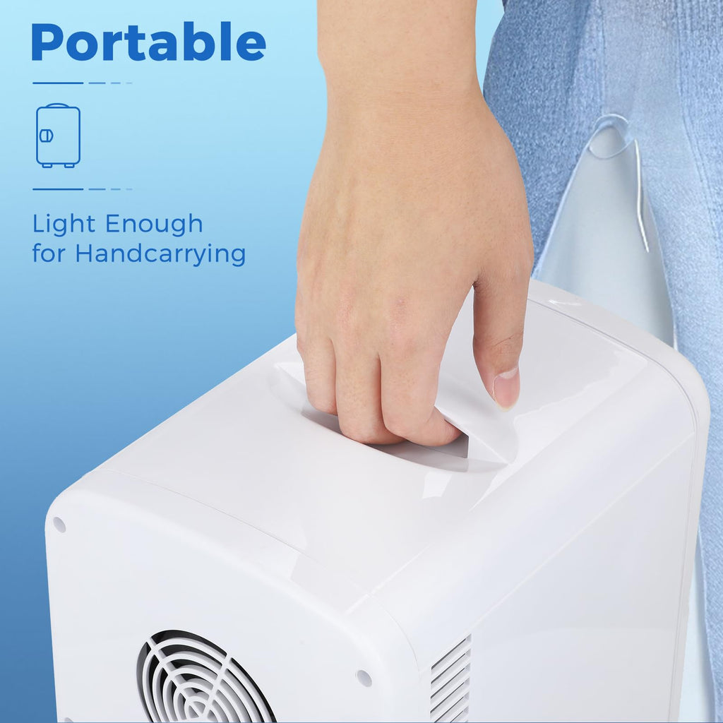 Antarctic Star Compact Refrigerator, Portable Mini Fridge, Skin Care 4L Capacity/6 Cans, for Bedroom, Car, Office & Dorm, Small Cooler for Cosmetics, Beverage and Food, White