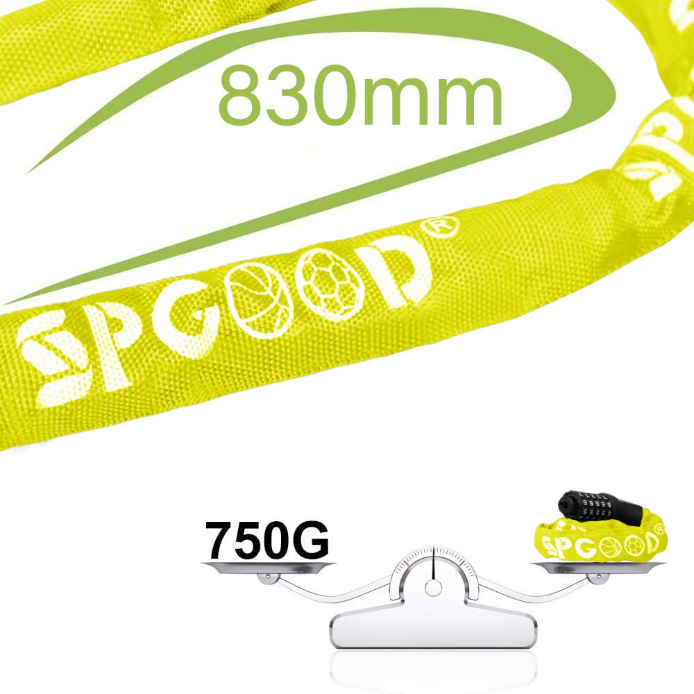 SPGOOD Bike Lock with Combination, Bicycle Lock with Chain(Camouflage)