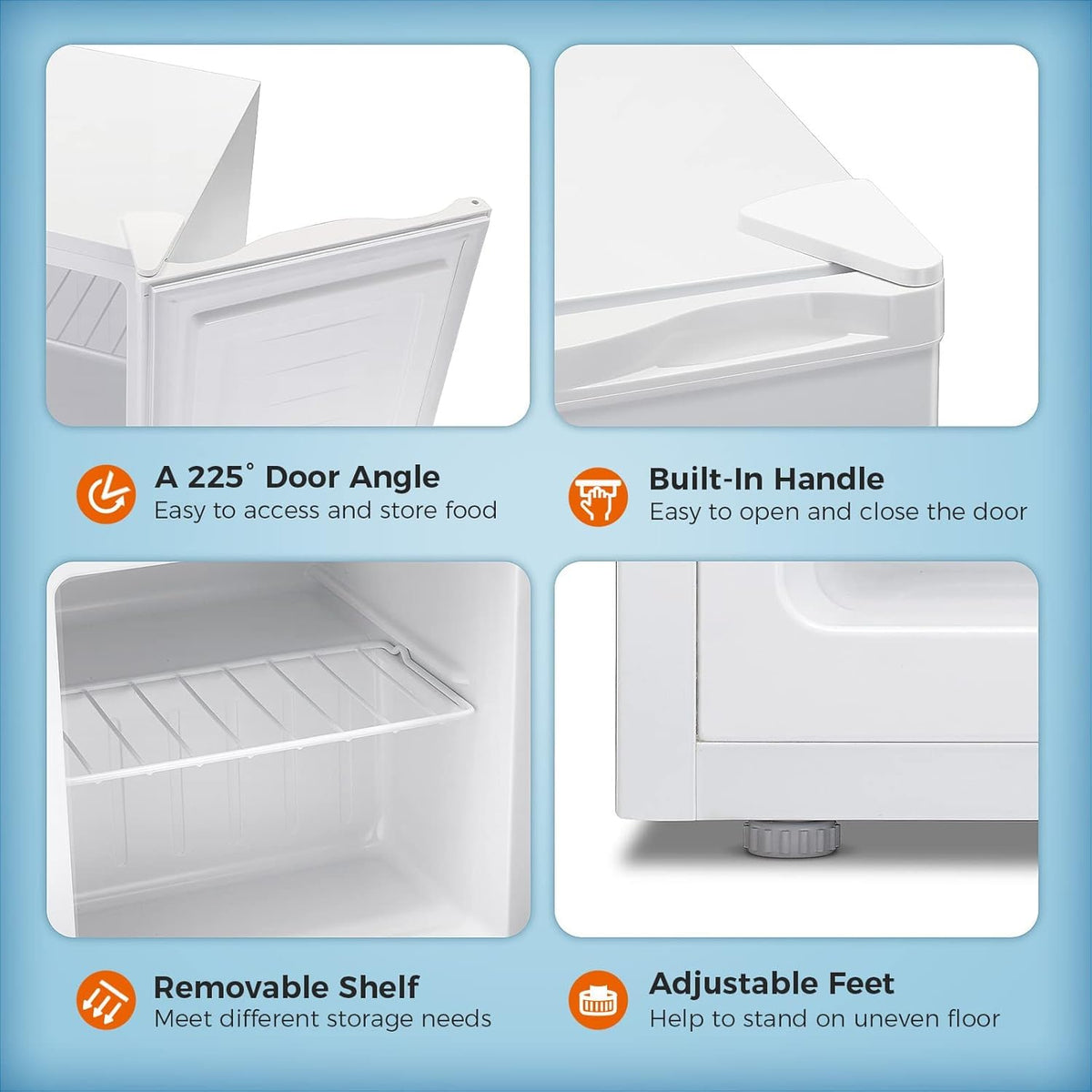 Kismile Small Freezer Upright, 3.0 Cu.ft Mini Freezer, Stainless Steel
