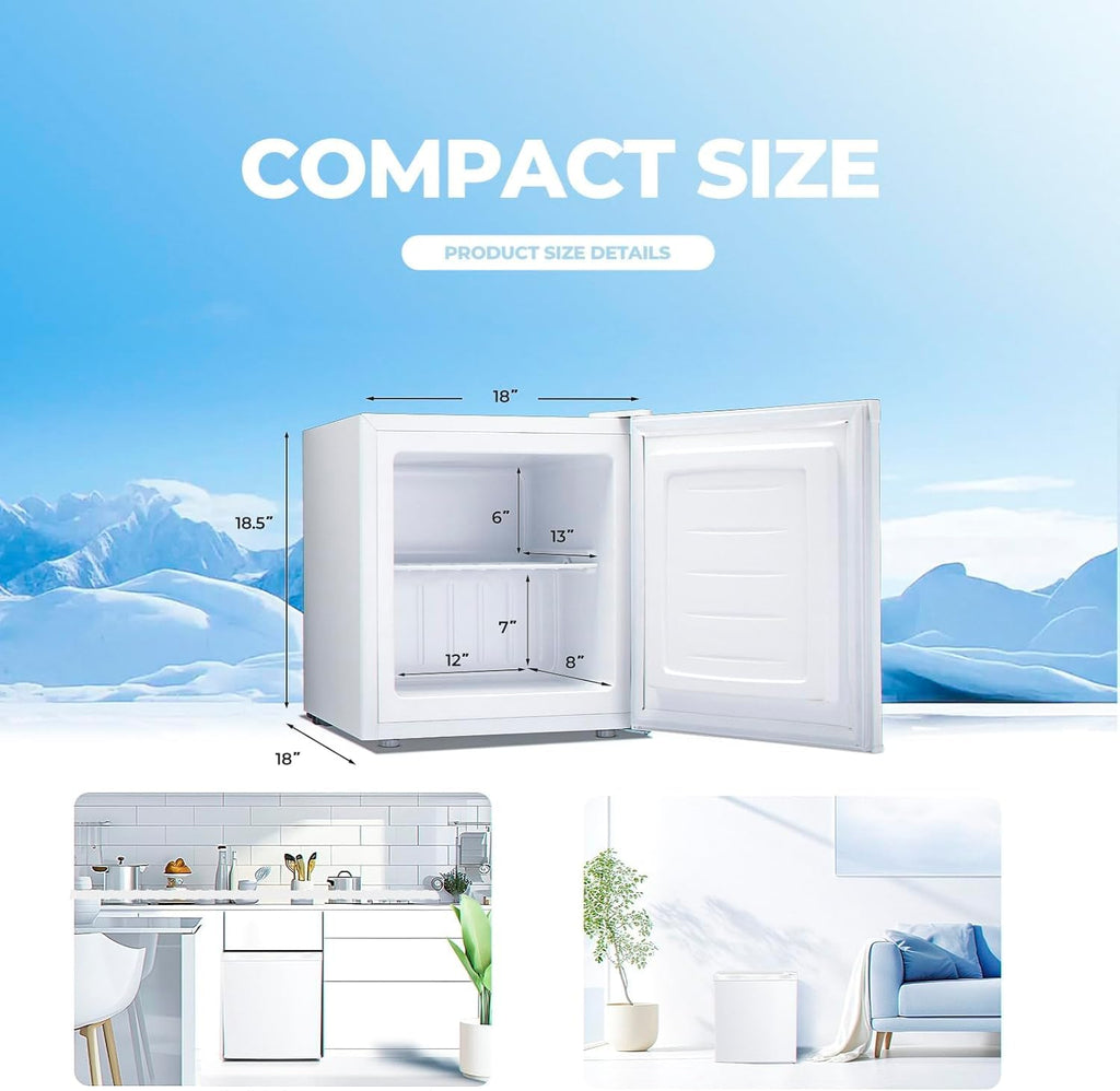Electactic 3.2 Cu.ft Small Freezer, Mini Upright Freezer, White