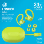JLab, Go Sport+, True Wireless Workout Earbuds, Bluetooth Sport Earbuds, Clear Calling, Sand