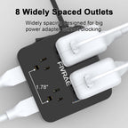 10Ft Extension Cord with Multiple Outlets, 8 Outlets and 4 USB Ports