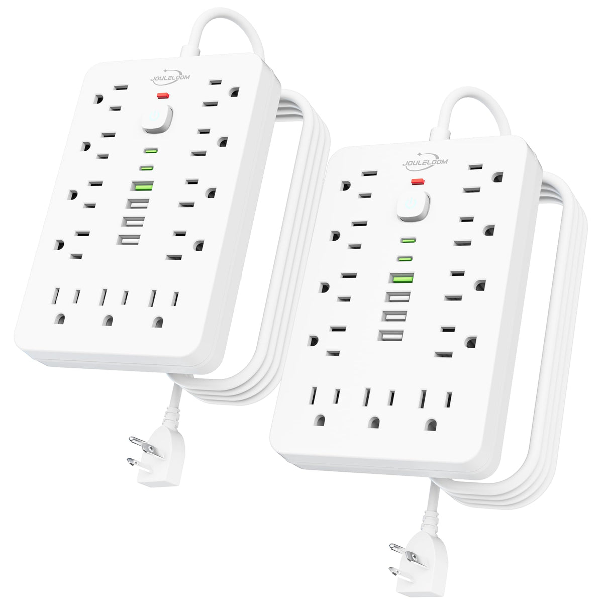 6 FT Flat Plug Surge Protector Power Strip,11 AC Outlets with 6 USB Ports