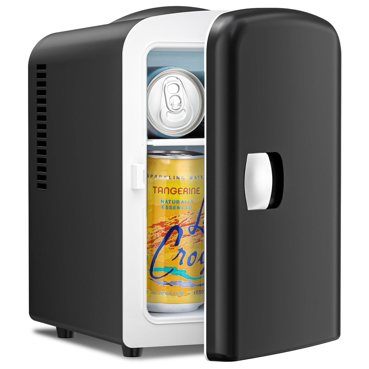 Antarctic Star Compact Refrigerator, Portable Mini Fridge, Skin Care 4L Capacity/6 Cans, for Bedroom, Car, Office & Dorm, Small Cooler for Cosmetics, Beverage and Food, White