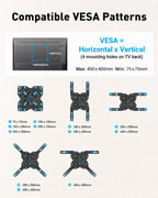 PERLESMITH Tilting TV Wall Mount for 23–60 inch TVs up to 115 lbs
