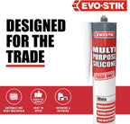EVO-STIK Multipurpose Silicone Sealant White - Waterproof & Mould Resistant
