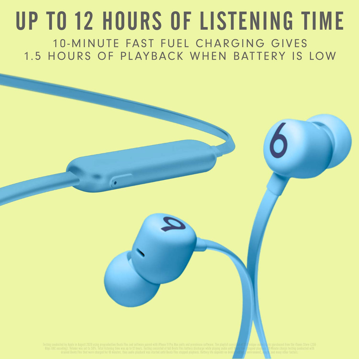 Beats Flex Wireless Earbuds - Apple W1 Headphone Chip, Magnetic Earphones, Class 1 Bluetooth, 12 Hours of Listening Time, Built-in Microphone - Yuzu Yellow