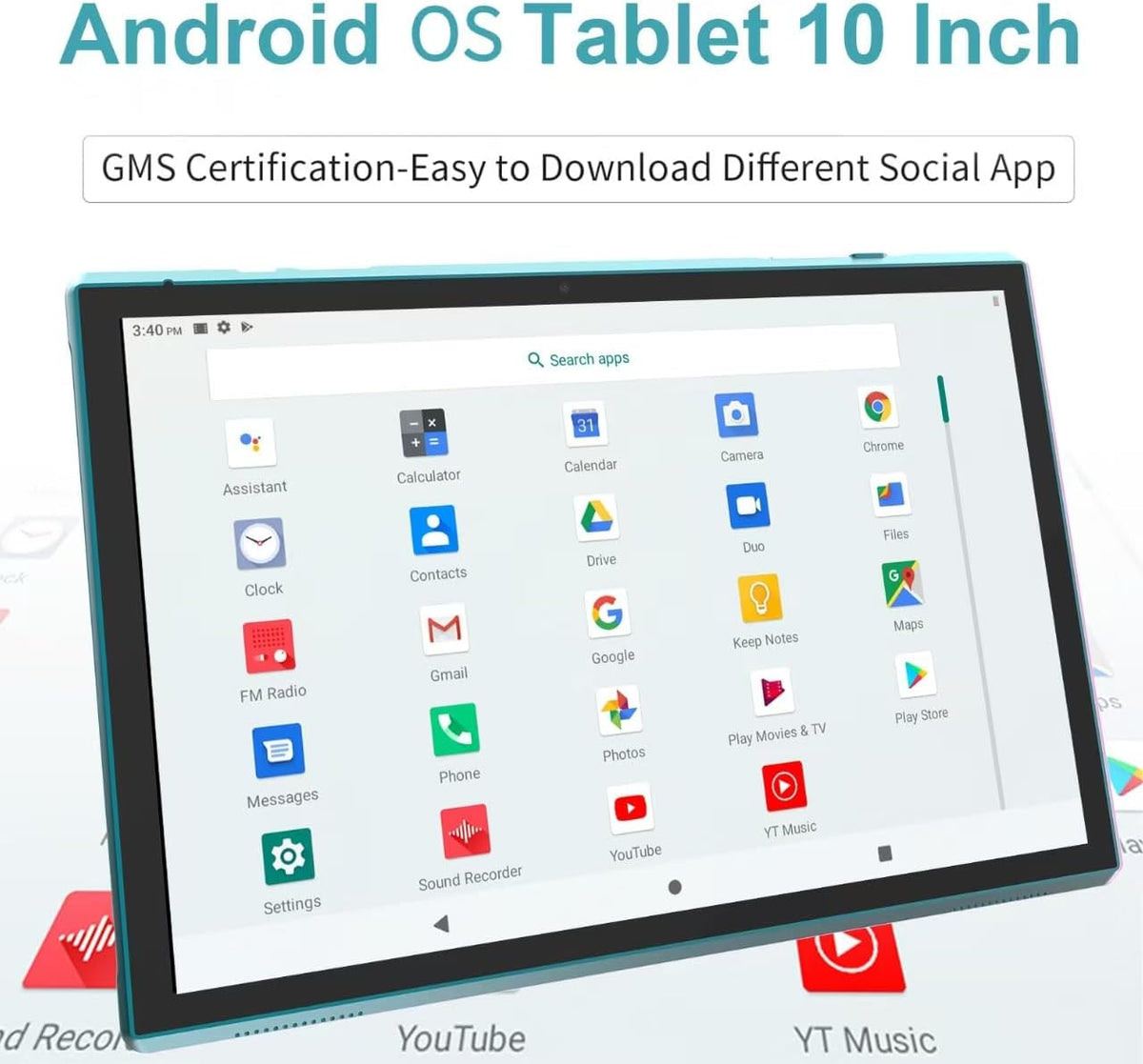 Android Tablet 10 Inch Tablet With Case Stylus Android 15 Tablets 8GB RAM 32GB ROM Support 1TB Expansion 6000mah Battery 10.1" IPS HD Touchscreen 2MP+8MP Dual Camera WIFI-6 Bluetooth5.0 Tablets