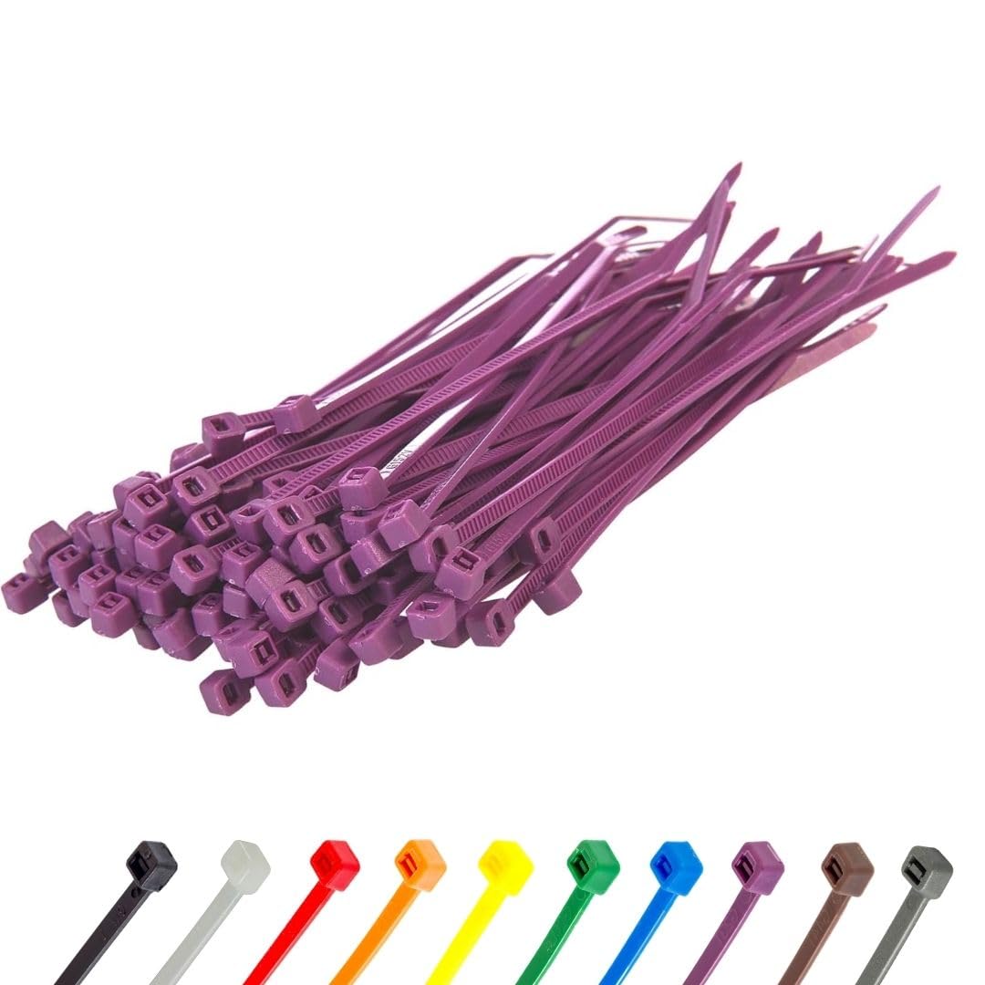 Gocableties White Cable Ties, 300mm x 3.6mm, Pack of 100, 12" Premium Nylon Zip Ties Clear/Natural, Multi-Purpose Plastic Tie Wraps, Secure Self-Locking Mechanism, for Home, Garden, Office and DIY