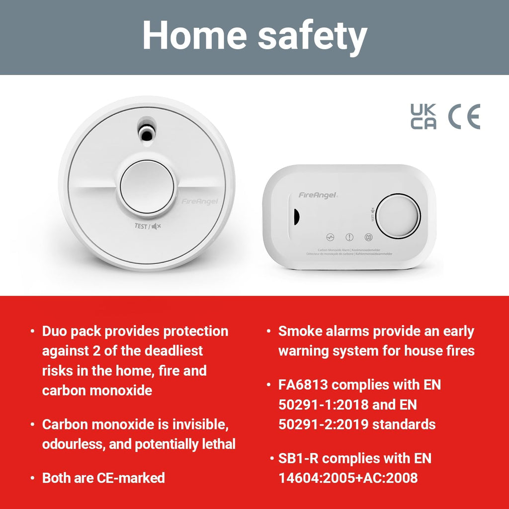FireAngel FA6813 Portable Carbon Monoxide Detector/Alarm, 10 Year CO Alarm