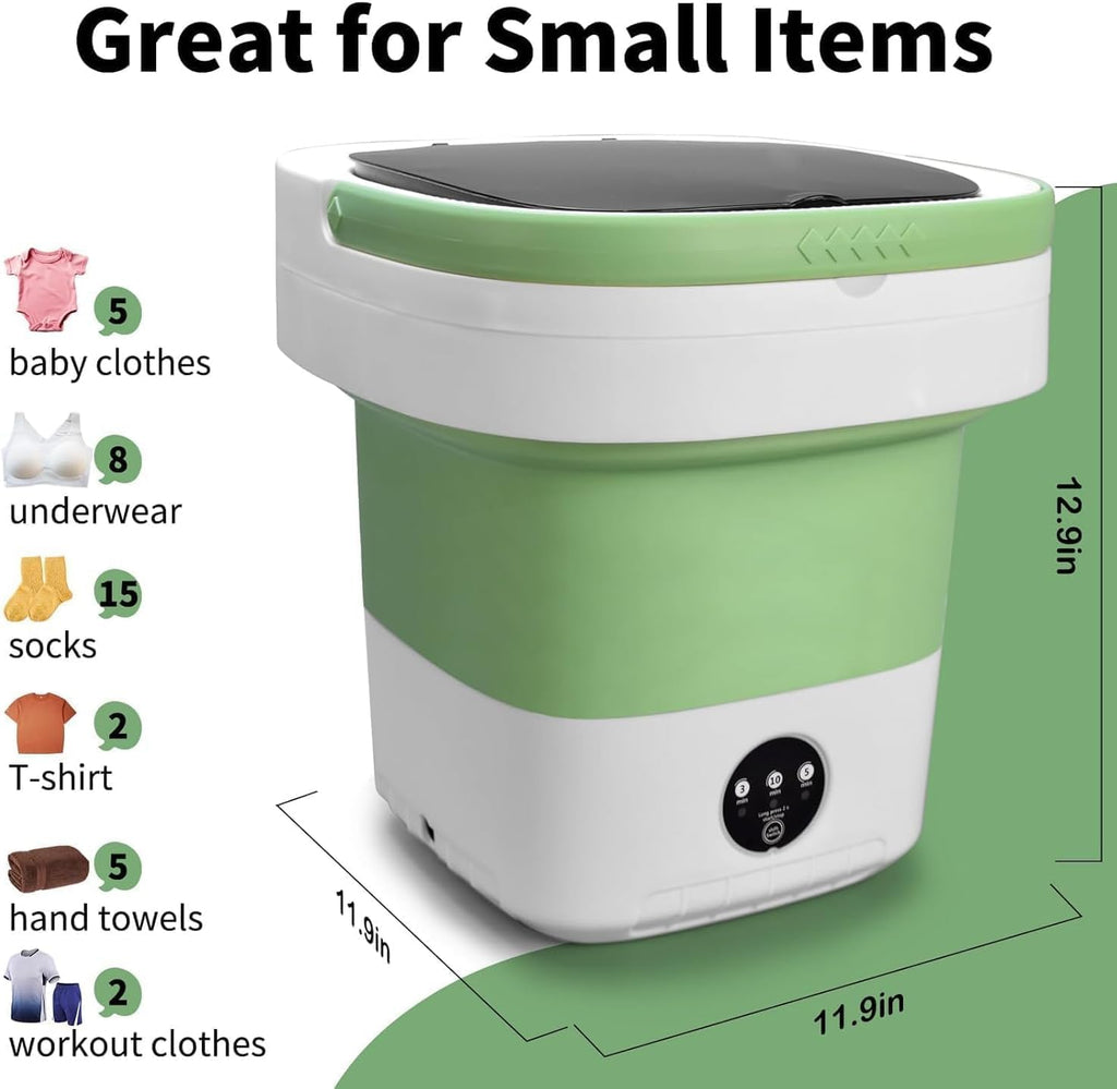 Portable Washing Machine, 20L Foldable Washer with Spin Basket, Upgraded 3 Modes Deep Cleaning for Baby Clothes, Underwear & Socks, fit for Hotel, Travel, Camping, Apartment & Dorm