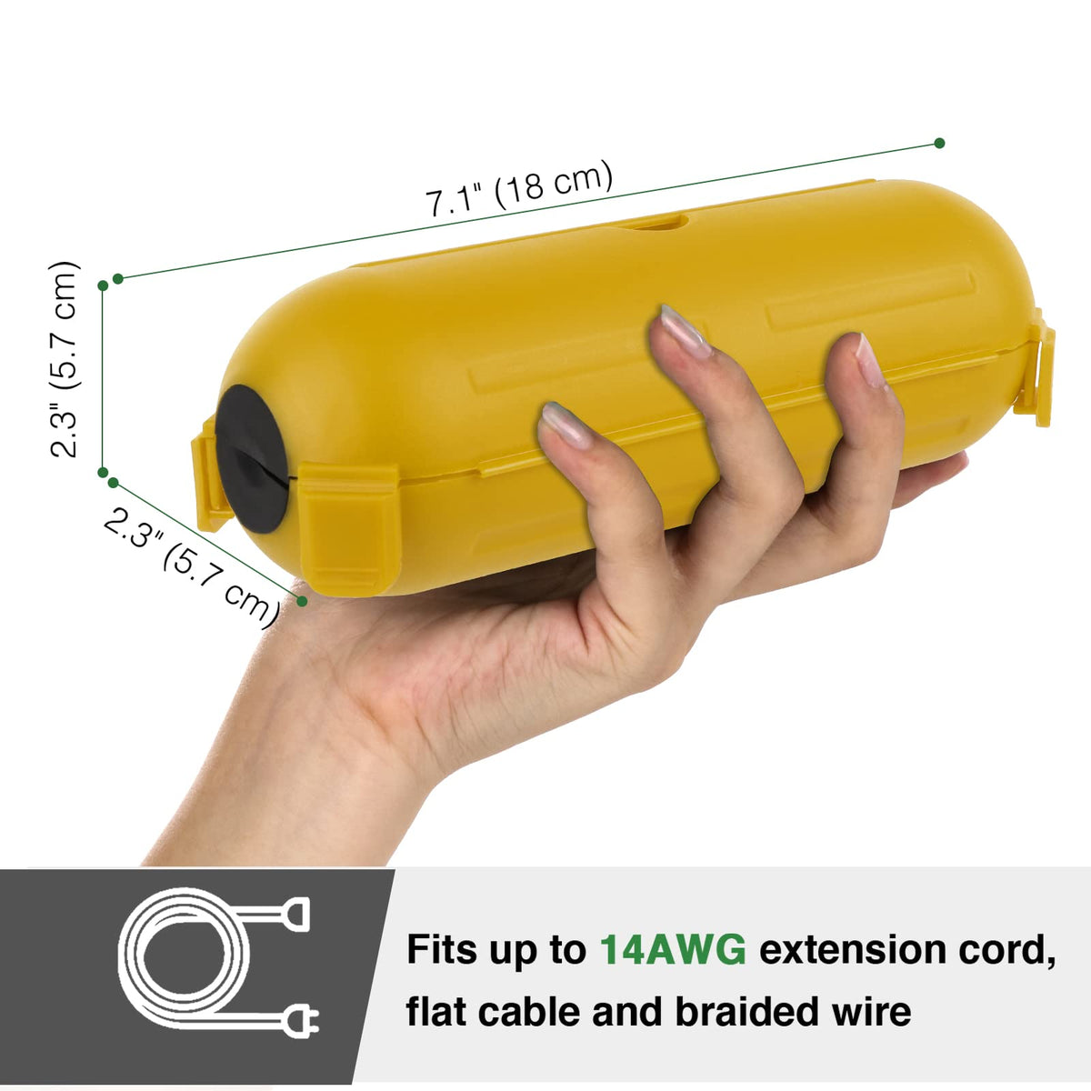 [3 Pack] Flemoon Outdoor Extension Cord Safety Cover with Waterproof Seal