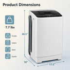 COSTWAY 8.8LBS Portable Washing Machine, Full-Automatic w/Drain Pump, White