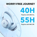 Soundcore Anker Space 2 Bluetooth 6.1 Over-Ear Headphones, Travel-Ready