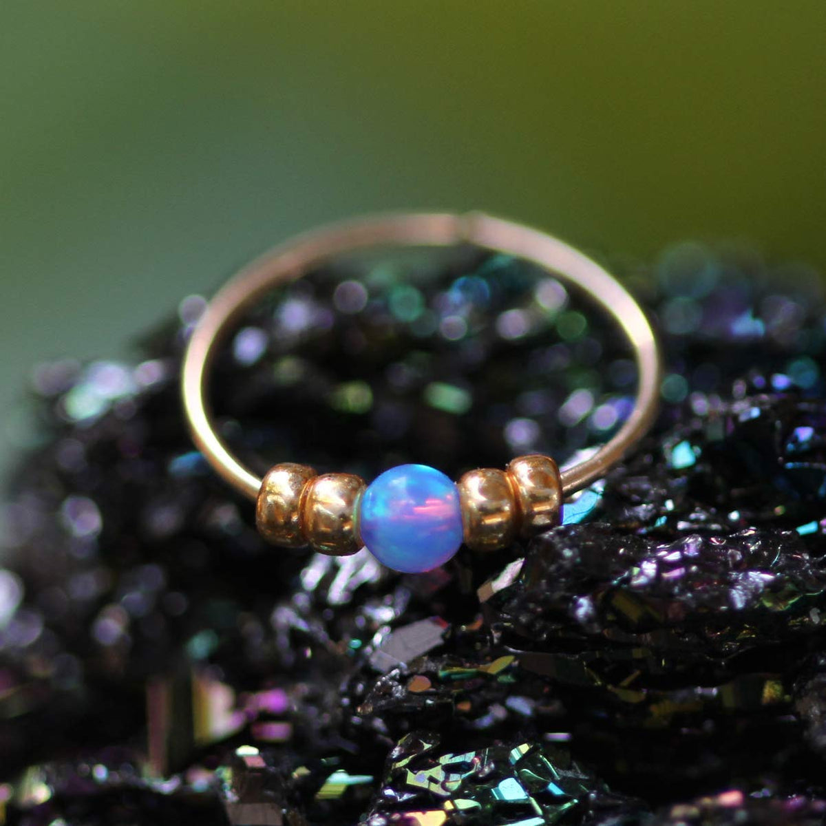 Ultra Thin Opal Nose Ring