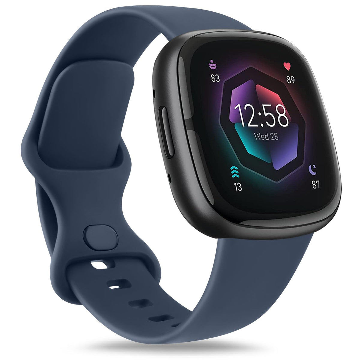 AK Straps for Fitbit Sense 2/Fitbit Sense/Fitbit Versa 4/Fitbit Versa 3 Straps for Women Men,Silicone Sport Classic Soft Replacement Straps Compatible with Fitbit Versa 3/Versa 4/Sense/Sense 2
