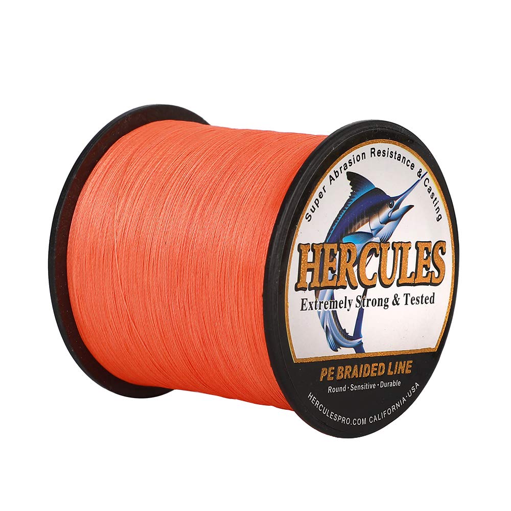 Hercules Braided Fishing Line 4 Strands 100m-2000m 6lb-100lb Super Strong PE Fishing Wire Multifilament Fishing Lines for Saltwater & Freshwater Fishing