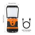 LE Camping Light Rechargeable, 1000lm Camping Lantern, Warm & Cool Light