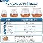 Square Chair Leg Floor Protectors, 16 Pcs, Large Clear