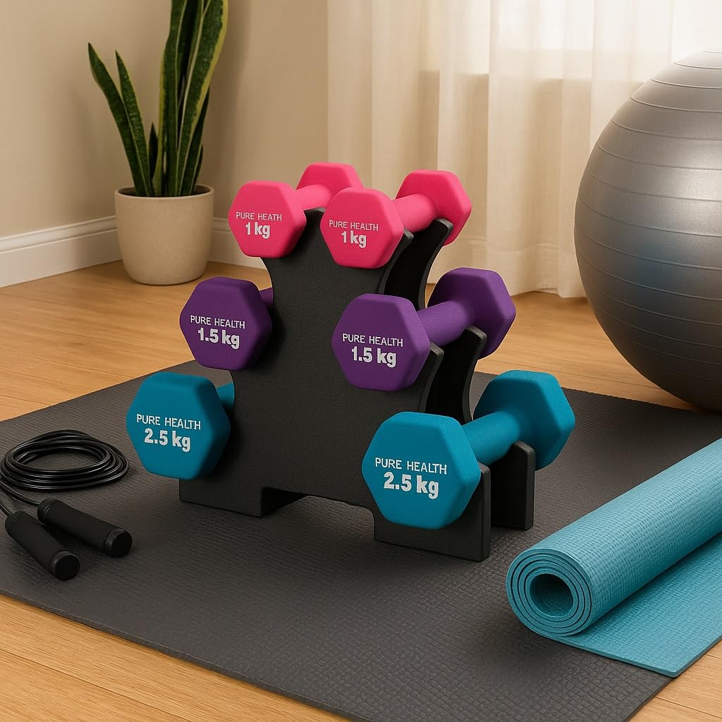 Neoprene Dumbbell Hand Weights Pair Home Exercise for Women Men Arm Pilates Dumbbells in 1kg 1.5kg 2kg 3kg 4kg 5kg 8kg 10kg Set