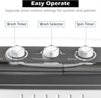 Giantex Portable Washing Machine, 20lbs Capacity, 12lbs Washer and 8lbs Spinner, Compact for Apartment RV, Gray & White, GX20313-PE