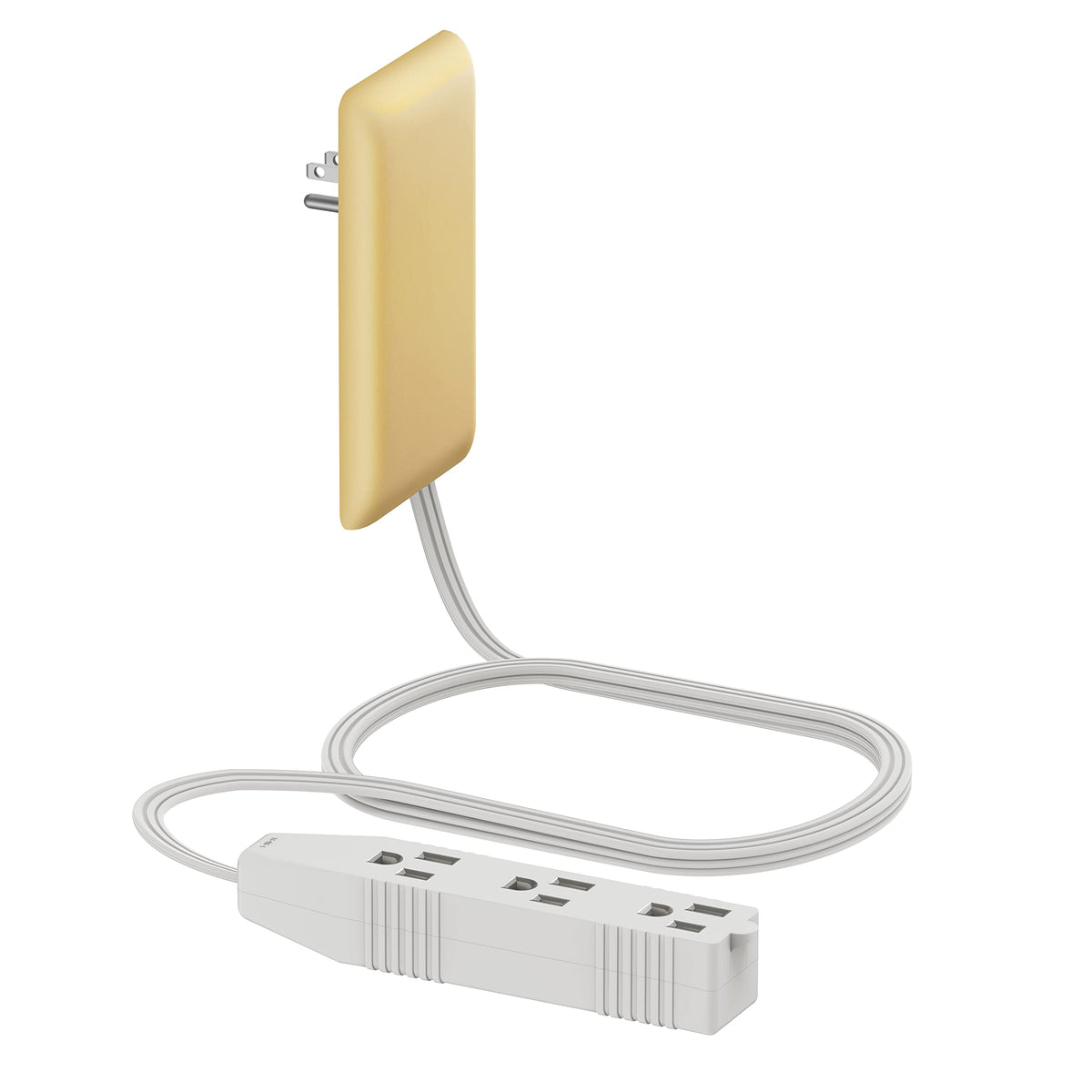LIDER Flat-Face Outlet Extender, 3 Receptacles, 8ft Cord, 1625W, ETL Listed