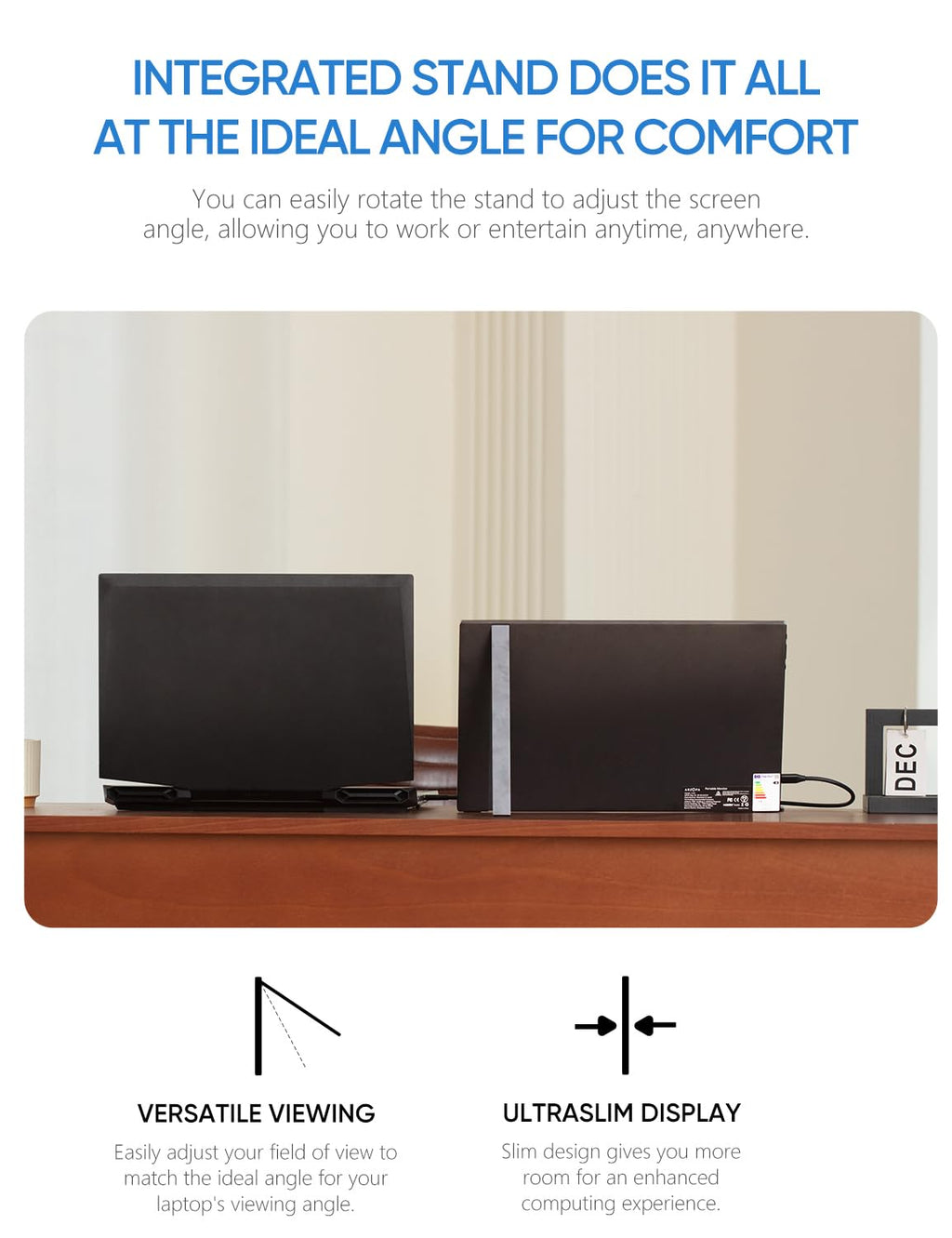 ARZOPA Portable Monitor 15.6" 1920×1080 FHD IPS Portable Monitor for Laptop with Kickstand, Ultra-Slim Second Screen for Laptop/PC/Mac/PS3/4/5/Xbox - USB C & HDMI Connectivity - A1