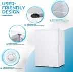 Electactic 3.2 Cu.ft Small Freezer, Mini Upright Freezer, White