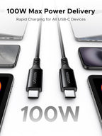 UGREEN USB C to USB-C Charger Cable 100W 5A Type C to C Fast Charging 0.5M