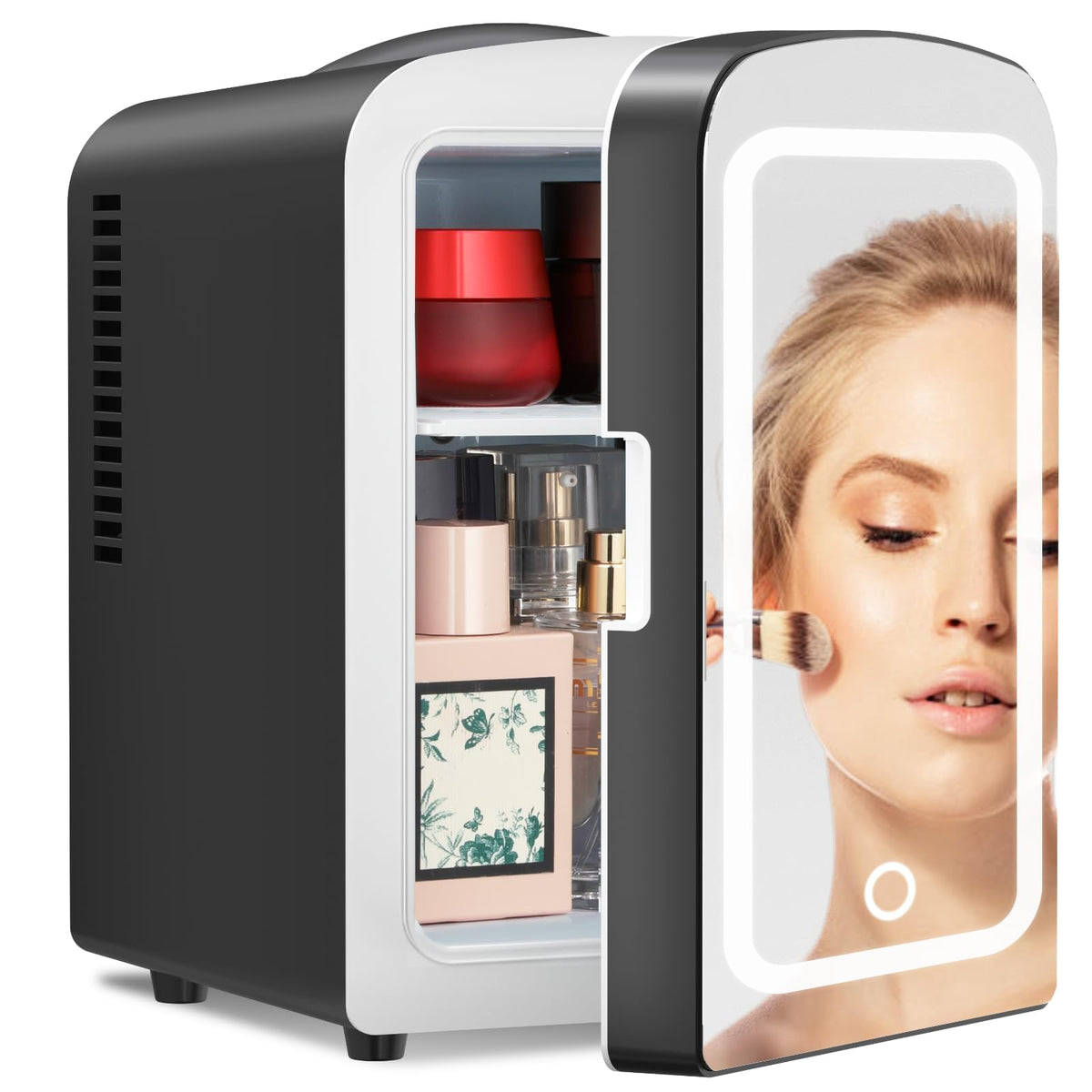 Antarctic Star Compact Refrigerator, Portable Mini Fridge, Skin Care 4L Capacity/6 Cans, for Bedroom, Car, Office & Dorm, Small Cooler for Cosmetics, Beverage and Food, White