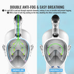G2RISE SN01 Full Face Snorkel Mask with Detachable Camera Mount, Anti-Fog and Foldable Design, Advanced Breathing System for a Safe Adults/Kids Snorkeling Experience