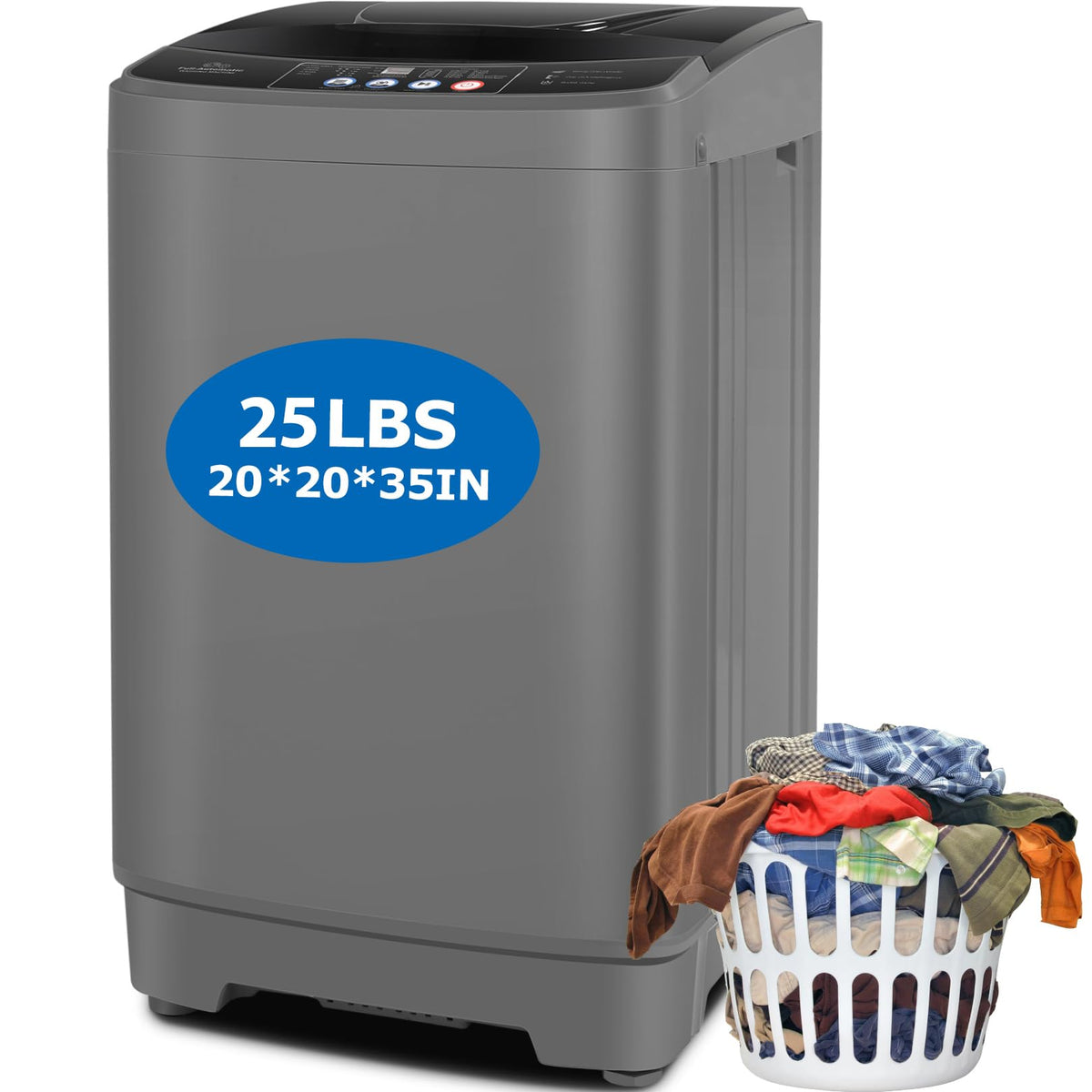 Nictemaw Portable Washing Machine, 25Lbs for Apartment, 480W Drain Pump